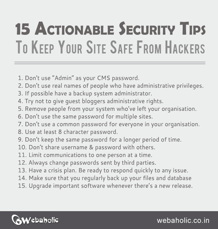 15 actionable security tips to keep your site safe from hackers