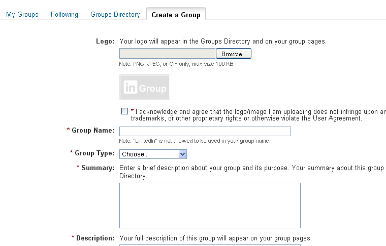 Create a group on LinkedIn