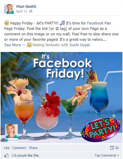 Mari Smith arranges Facebook Friday